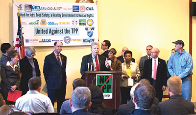 CWA President Shelton at Capitol Hill news conference.