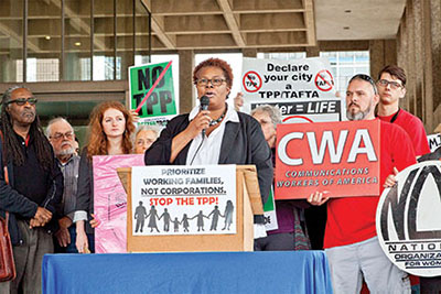 CWA Local 1103, Food & Water Watch, Hudson River Presbytery, Yonkers Federation of Teachers an the Westchester Putnam Central Labor Body have been working together for more than two years to fight the TPP.
