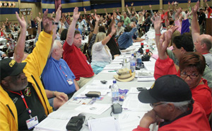 CWA Delegates Voting at Convention